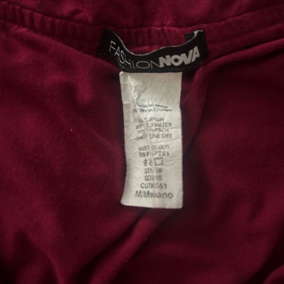 Fashion Nova Deep Red Long Sleeve Dress - Picture 2 of 2